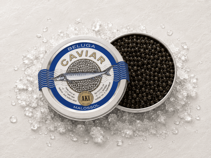 AKI PRESTIGE Beluga Kaviar vom Huso huso - AKI PRESTIGE Beluga Kaviar kaufen - Echter Beluga Kaviar vom Huso huso - Beluga Kaviar Malossol von AKI  - AKI Beluga Kaviar Dose